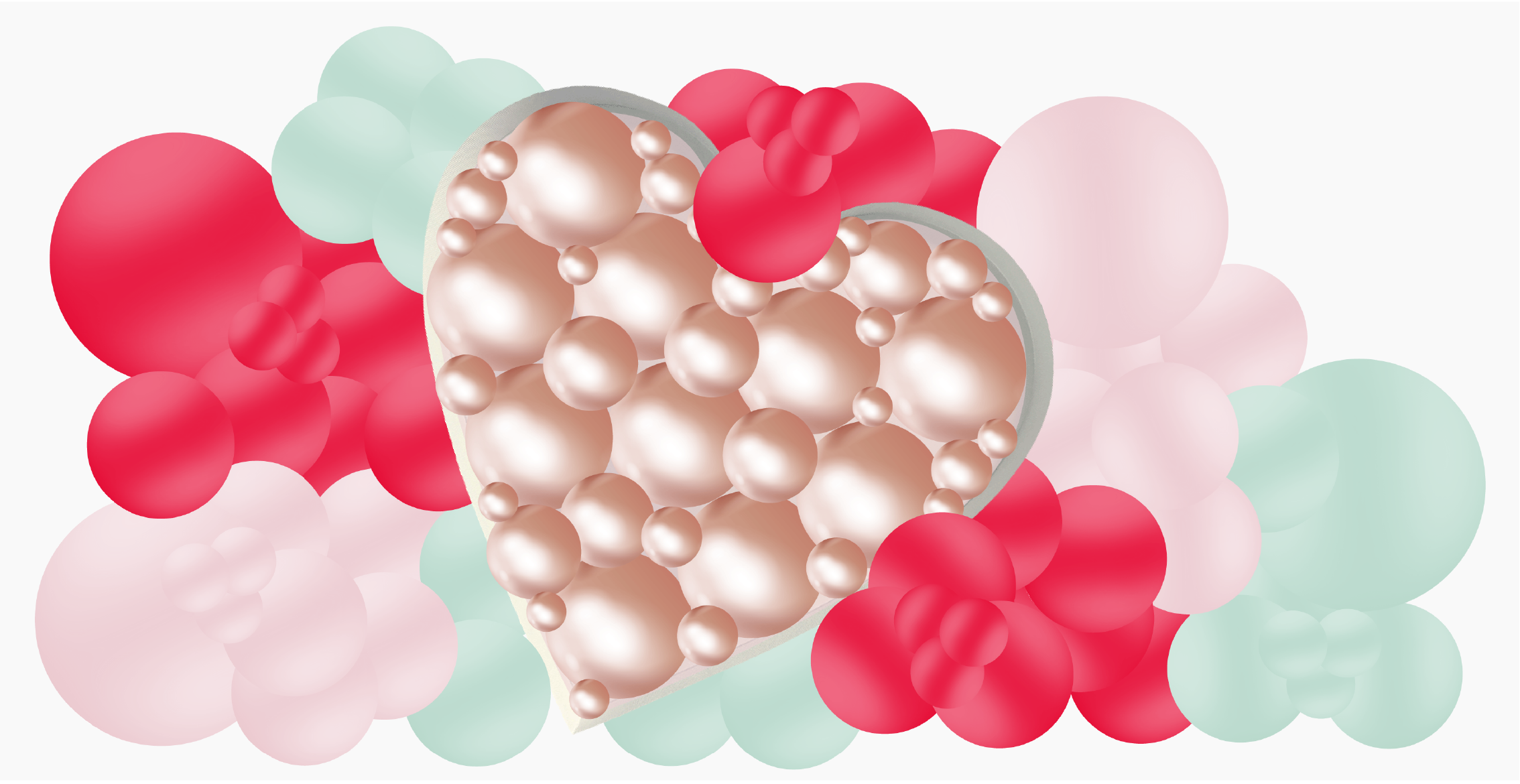 Décoration romantique pour la Saint-Valentin avec la couleur Menthe pastel